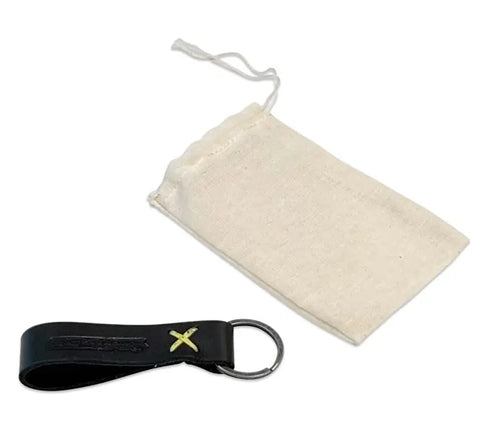 034Motorsport Embossed Leather Key Chain