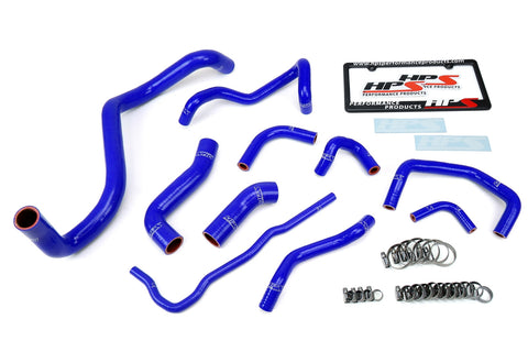 HPS Blue Reinforced Silicone Radiator Hose Kit Coolant for Volkswagen 99-06 GTI MK4 1.8T Turbo Manual Trans Left Hand Drive