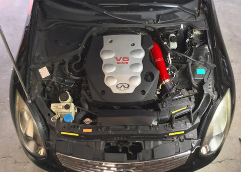 HPS Red Reinforced Silicone Post MAF Air Intake Hose Kit for Infiniti 03-06 G35 Sedan 3.5L V6