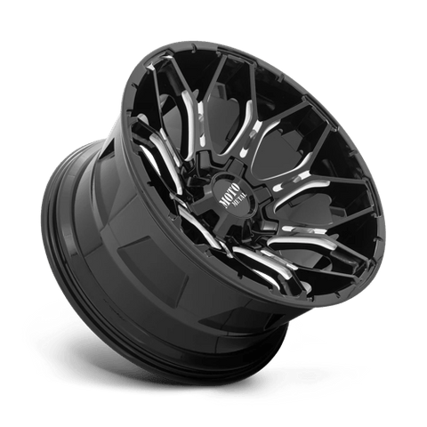 MO808 Sniper Cast Aluminum Wheel in Gloss Black Milled Finish from Moto Metal Wheels - View 3