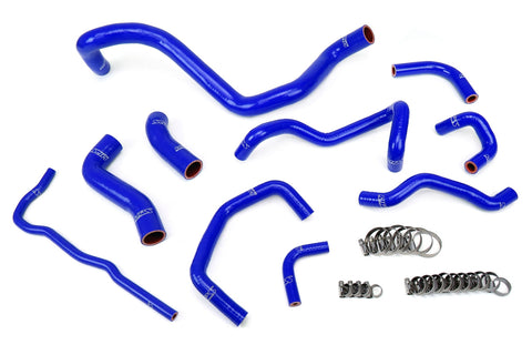 HPS Blue Reinforced Silicone Radiator Hose Kit Coolant for Volkswagen 99-06 GTI MK4 1.8T Turbo Manual Trans Left Hand Drive