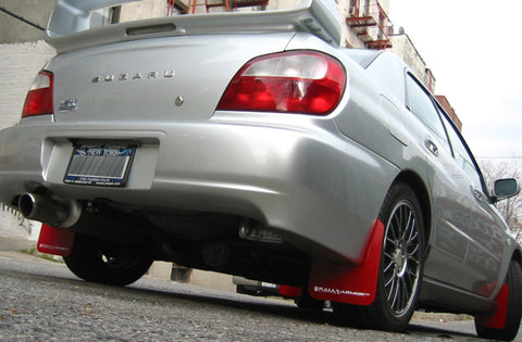 Rally Armor 02-07 Subaru RS/2.5i/WRX/STI (06-07 Wagon Req. Front Flap Mod.) Black Mud Flap BCE Logo