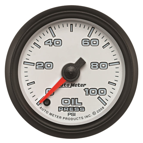 AutoMeter 2-1/16 in. FUEL PRESSURE, 0-100 PSI, SPEK-PRO, WHITE/BLACK
