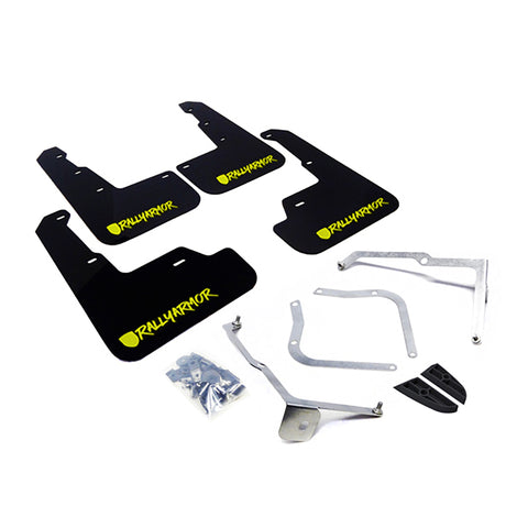 Rally Armor 15-21 Subaru WRX & STI Black Mud Flap Green Altered Font Logo