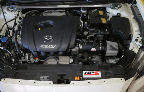 HPS Performance Black Shortram Air Intake for 14-17 Mazda Mazda6 2.5L Skyactiv
