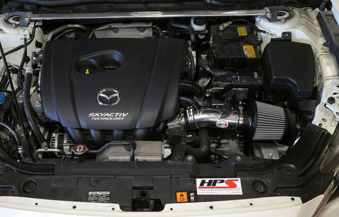 HPS Performance Polish Shortram Air Intake for 14-17 Mazda Mazda6 2.5L Skyactiv