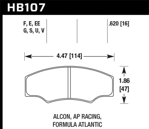 Hawk CP2361/CP3228/CP5104/CP5144 AP Racing DTC-70 Brake Pads