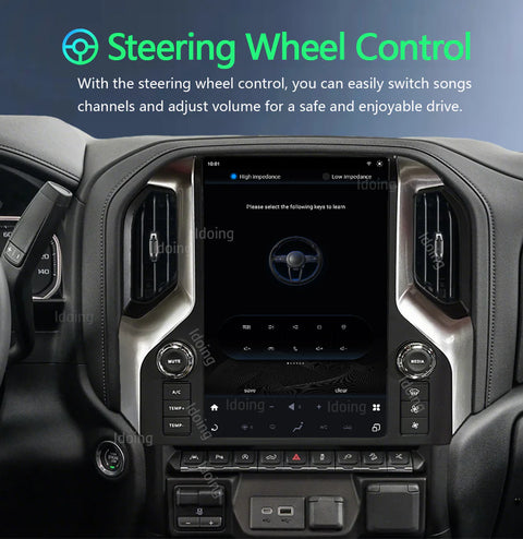 Idoing 12.95inch Android Radio Head Unit For Chevrolet Silverado GMC Sierra 2019-2023