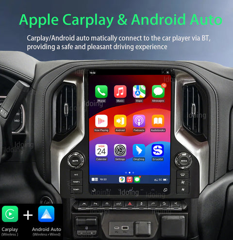 Idoing 12.95inch Android Radio Head Unit For Chevrolet Silverado GMC Sierra 2019-2023