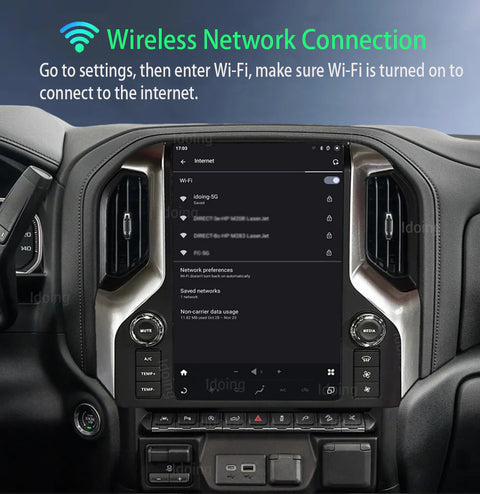 Idoing 12.95inch Android Radio Head Unit For Chevrolet Silverado GMC Sierra 2019-2023