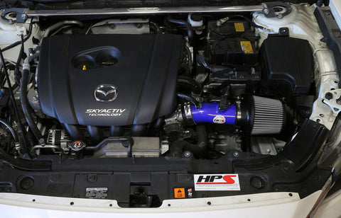 HPS Performance Blue Shortram Air Intake for 14-17 Mazda Mazda6 2.5L Skyactiv
