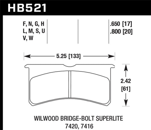 Hawk Wilwood Superlite HT-10 Race Brake Pads