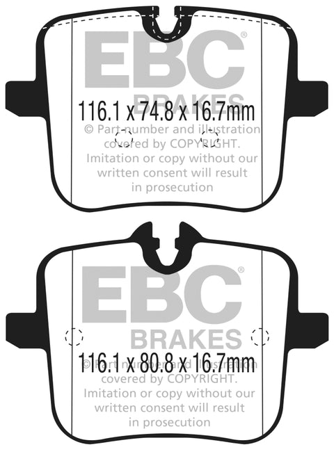 EBC 2018+ BMW M5 4.4TT (F90) Redstuff Rear Brake Pads