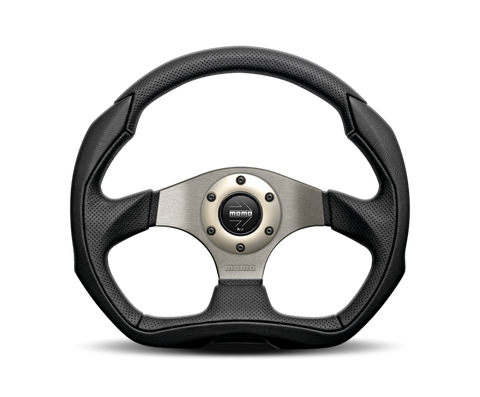 Momo Eagle Steering Wheel 350 mm - Black Leather/Anth Spokes