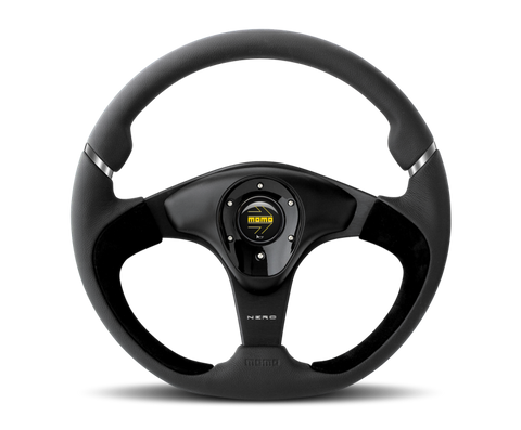 Momo Nero Steering Wheel 350 mm - Black Leather/Suede/Black Spokes