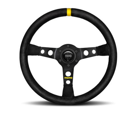 Momo MOD07 Steering Wheel 350 mm -  Black Suede/Black Spokes/1 Stripe