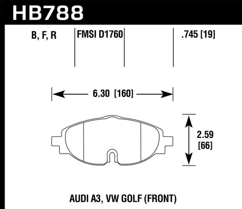 Hawk 15-17 VW Golf / Audi A3/A3 Quattro Front High Performance Brake Pads