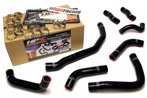 HPS Black Reinforced Silicone Coolant Hose Complete kit (8pc) for front radiator   rear engine for Toyota 90-99 MR2 3SGTE Turbo