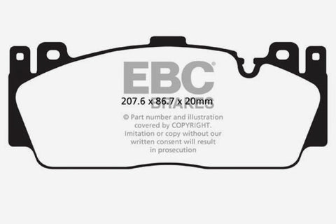 EBC 12+ BMW M5 4.4 Twin Turbo (F10) Yellowstuff Front Brake Pads