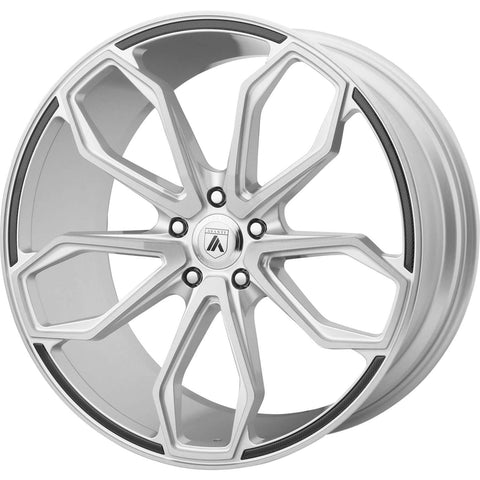 Asanti Black ABL-19 Cast Alloy wheel - Brushed Silver with Carbon Fiber Lip Inserts