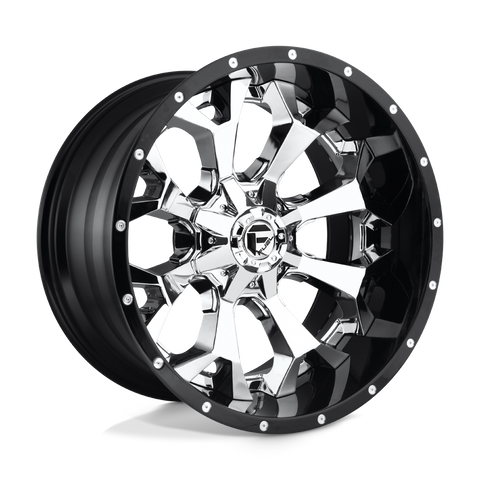 D246 Assault Cast Aluminum Wheel in Chrome Plated with Gloss Black Lip Finish from Fuel Wheels - View 1