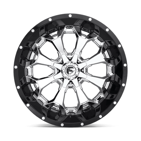 D246 Assault Cast Aluminum Wheel in Chrome Plated with Gloss Black Lip Finish from Fuel Wheels - View 5