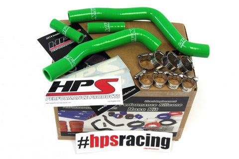 HPS Green Reinforced Silicone Radiator Hose Kit for Kawasaki 03-08 KX125 2 Stroke