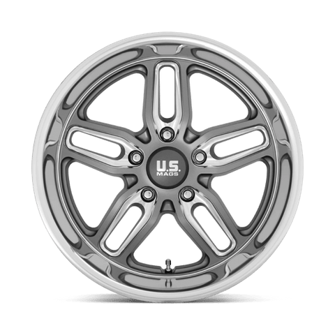 U129 CTEN Cast Aluminum Wheel in Matte Gunmetal Milled Finish from US Mags Wheels - View 4