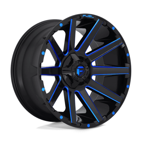 D644 Contra Cast Aluminum Wheel in Gloss Black Blue Tinted Clear Finish from Fuel Wheels - View 2