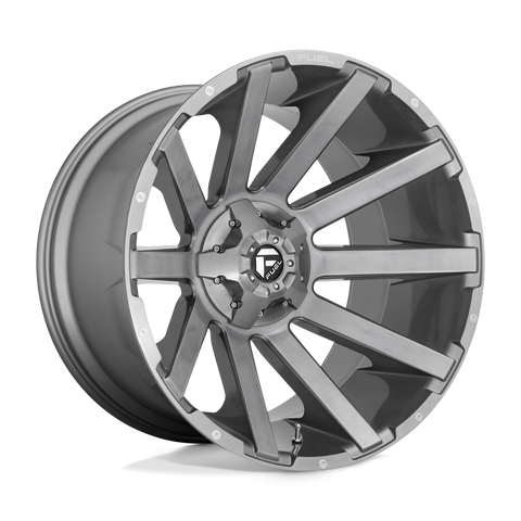 D714 Contra Platinum Cast Aluminum Wheel in Brushed Gunmetal Tinted Clear Finish from Fuel Wheels - View 1