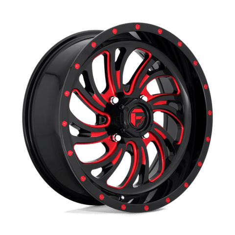 D642 Kompressor Cast Aluminum Wheel in Gloss Black Red Tinted Clear Finish from Fuel Wheels - View 2