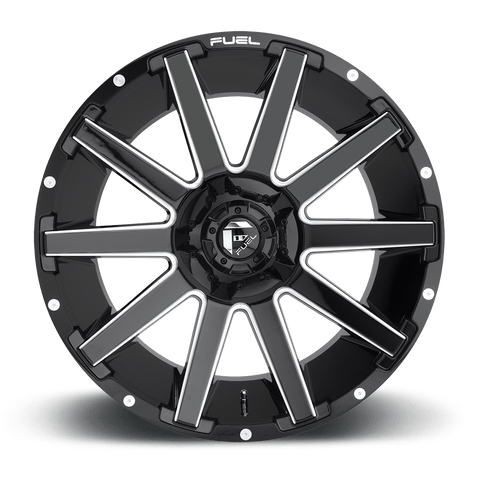 Fuel D615 Contra Cast Aluminum Wheel - Gloss Black Milled