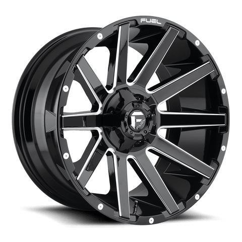 Fuel D615 Contra Cast Aluminum Wheel - Gloss Black Milled