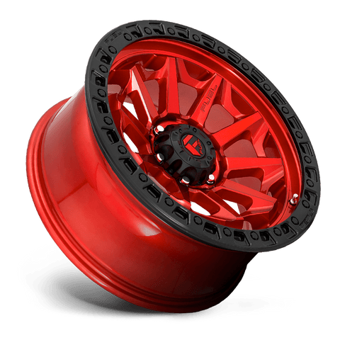 Fuel D695 Covert Cast Aluminum Wheel - Candy Red With Black Bead Ring