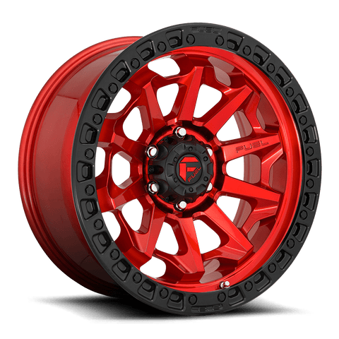 Fuel D695 Covert Cast Aluminum Wheel - Candy Red With Black Bead Ring