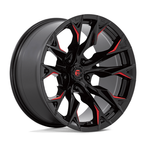 D823 Flame Cast Aluminum Wheel in Gloss Black Milled with Candy Red Finish from Fuel Wheels - View 1