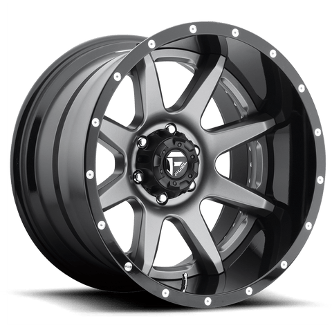 Fuel 2PC D238 Rampage Cast Aluminum Wheel - Matte Gunmetal Black Lip