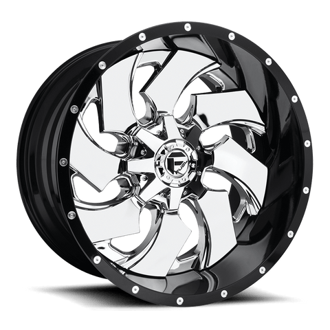 Fuel 2PC D240 Cleaver Cast Aluminum Wheel - Chrome Plated With Gloss Black Lip