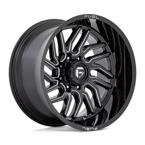 D807 Hurricane Cast Aluminum Wheel in Gloss Black Milled Finish from Fuel Wheels - View 1