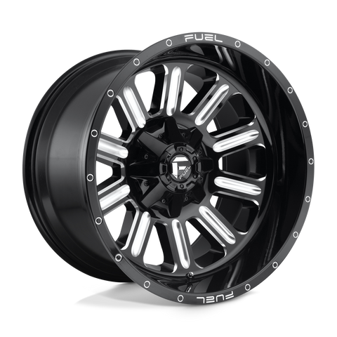 D620 Hardline Cast Aluminum Wheel in Gloss Black Milled Finish from Fuel Wheels - View 1