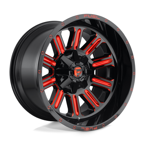 D621 Hardline Cast Aluminum Wheel in Gloss Black Red Tinted Clear Finish from Fuel Wheels - View 1