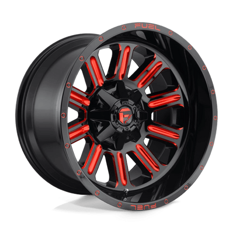 D621 Hardline Cast Aluminum Wheel in Gloss Black Red Tinted Clear Finish from Fuel Wheels - View 2