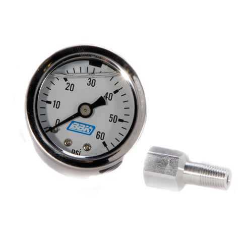 BBK Performance Mustang 5.0 Fuel Pressure Gauge & Adapter 0-60 Psi