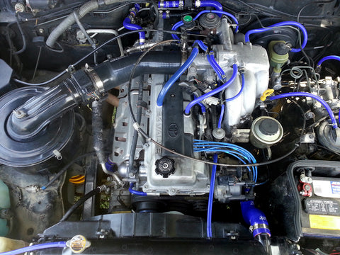 HPS Black Reinforced Silicone Air Intake Hose Kit for Toyota 95-97 Land Cruiser