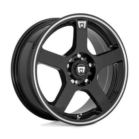 MR116 FS5 Cast Aluminum Wheel in Gloss Black Machined Flange Finish from Motegi Wheels - View 1