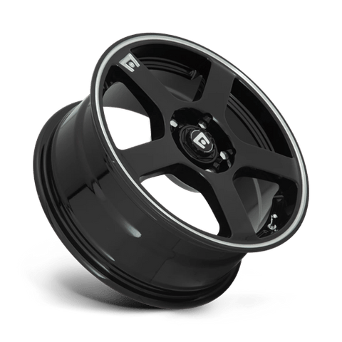 MR116 FS5 Cast Aluminum Wheel in Gloss Black Machined Flange Finish from Motegi Wheels - View 3