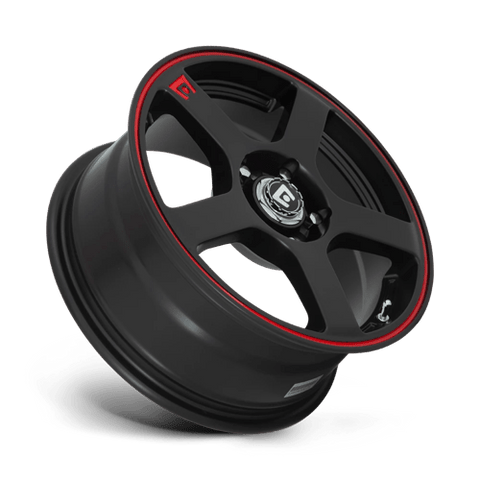 MR116 FS5 Cast Aluminum Wheel in Matte Black with Red Racing Stripe Finish from Motegi Wheels - View 3