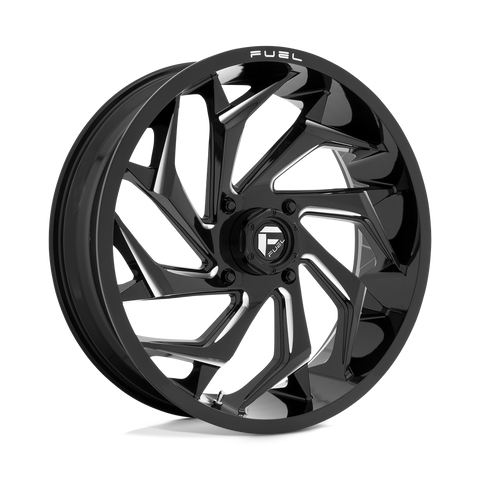 D753 Reaction Cast Aluminum Wheel in Gloss Black Milled Finish from Fuel Wheels - View 1