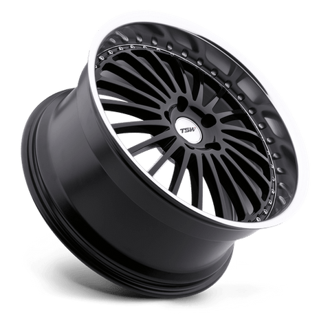 TSW Silverstone Cast Aluminum Wheel - Gloss Black With Mirror Cut Lip