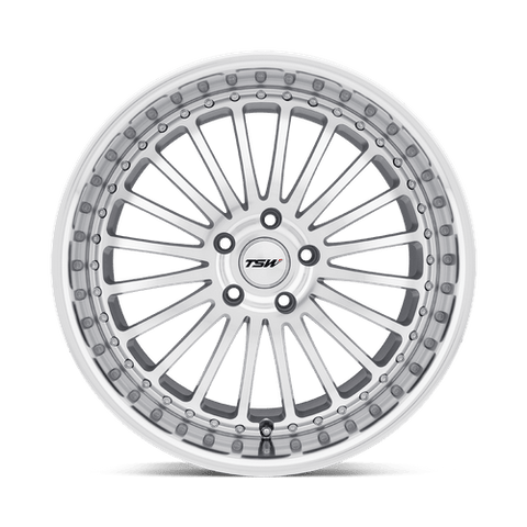 TSW Silverstone Cast Aluminum Wheel - Silver With Mirror Cut Face And Lip